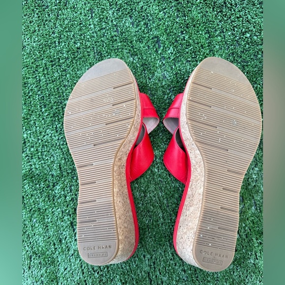 Cole Haan Red Women's Briella Grand II Wedge Slide Sandal Size 8.5B - Picture 7 of 8